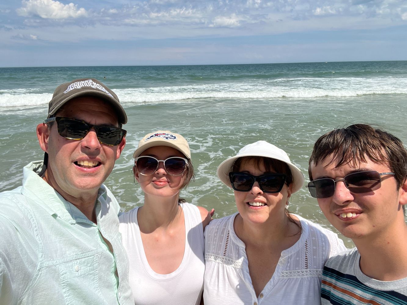 The Goseeda family at the beach